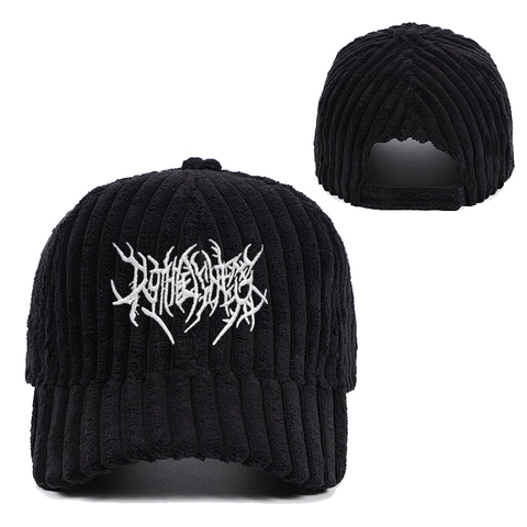 Cappello Da Baseball In Velluto A Coste Ricamo Gotico Regolabile Esterno Caldo Retro Vintage Streetwear Moda Per Uomo Donna