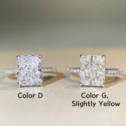 Radiant Cut Rectangle Gemstone Ring 925 Sterling Silver Luxury Sparkly Statement Jewelry For Women Wedding Engagement