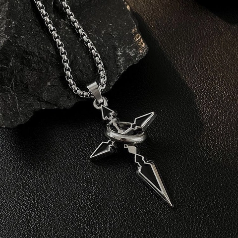 Collana Con Pendente A Croce Nera Acciaio Inossidabile Stile Gotico Retro Accessorio Per Uomini Donne Con Catena Veneziana
