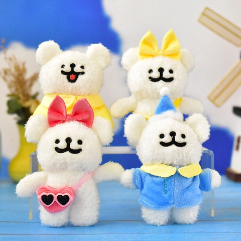 Porte-clés en Peluche de Chiot de Dessin Animé Mignon Jouet de Chien Rembourré Doux Mini Poupée Animale pour Sac Ornement Porte-clés Cadeau Femmes Unisexe
