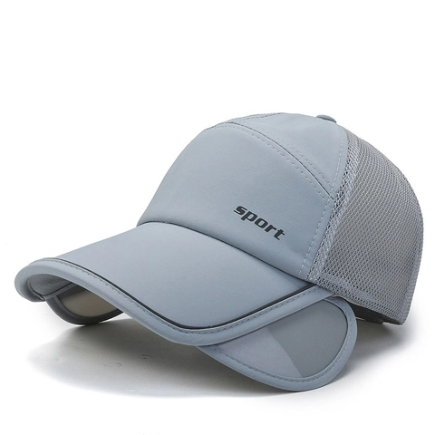 Gorra De Béisbol Deportiva Al Aire Libre Visera Retráctil Malla Transpirable Poliéster Sombrero Ajustable Hombres Mujeres
