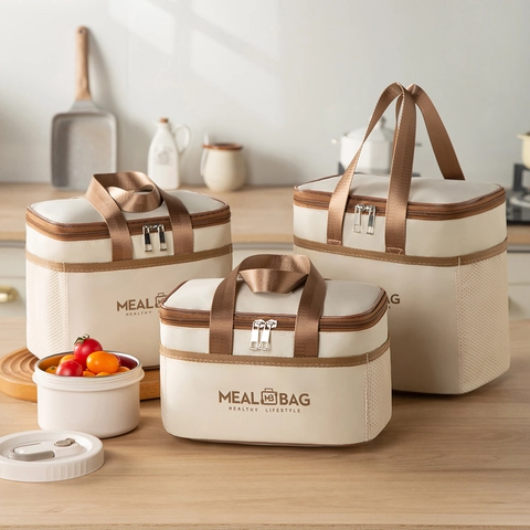 Borsa Termica Porta Pranzo Tessuto Oxford Foglio Alluminio Borsa Impermeabile Per Ufficio Scuola Picnic Viaggio Alimenti