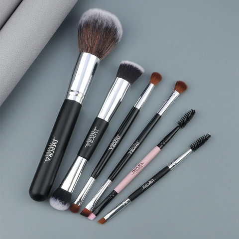 Professional Makeup Brushes Synthetic Fiber Bristles Wood Handle Aluminum Tube For Face Eye Eyebrow Lip Beauty Tools