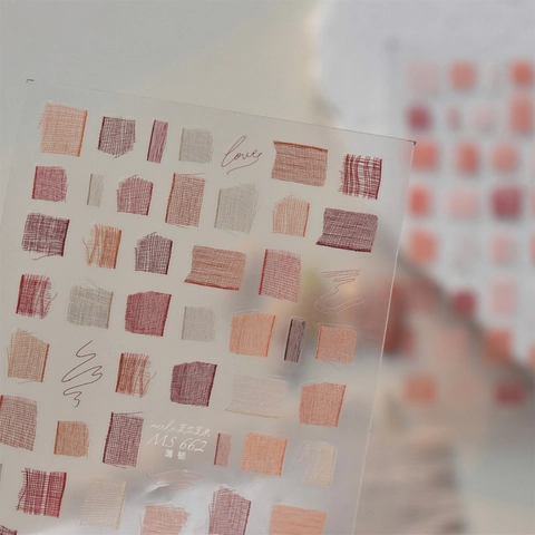 Adesivi Per Unghie Ultra Sottili Flessibili Adesivi Texture Tessuto Retrò Motivo Pizzo A Quadretti Manicure DIY