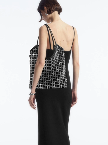 Borsa Tote Con Griglia Di Strass E Pochette In Nylon Grande Capacità Borsa A Spalla Borsa Da Sera Da Donna Moda