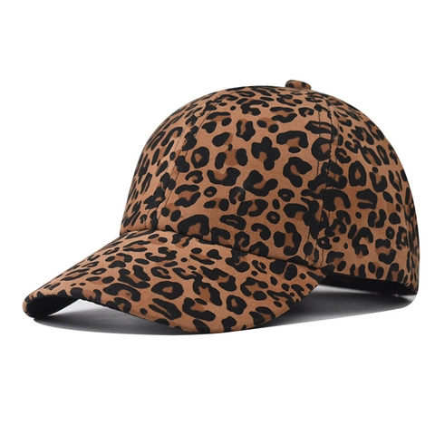 Leopard Print Baseball Cap Suede Animal Pattern Adjustable Curved Brim Sun Protection Fashion Unisex