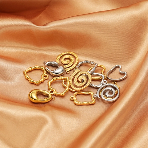 Ciondoli In Acciaio Inossidabile Forme Geometriche Cuore Spirale Irregolare Per Creazione Gioielli Collana Bracciale Accessori