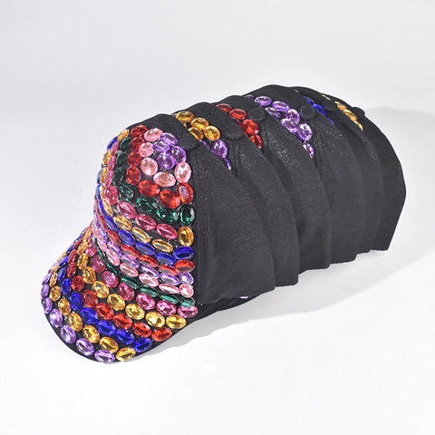 Cappellino Da Baseball Con Strass Cotone Cristallo Colorato Cappello Da Sole Hip Hop Moda Regolabile Uomo Donna