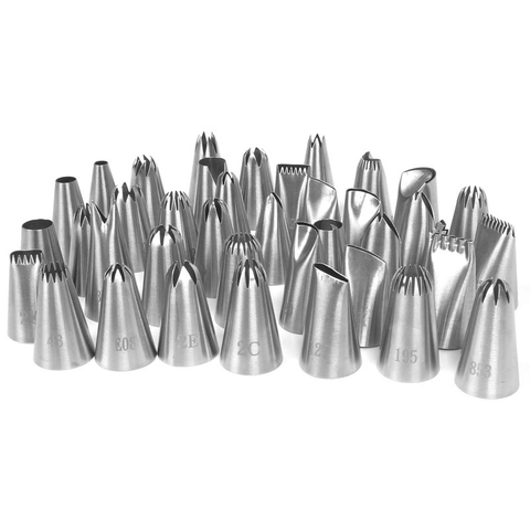 Piping Nozzles 304 Stainless Steel Seamless Welding Cake Decorating Tips For Frosting Cream Baking DIY Tools Various Shapes