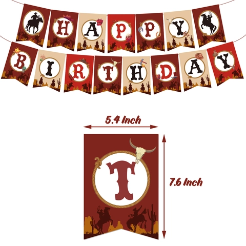 Decorazioni Per Feste Di Compleanno Tema Western Cowboy Banner Di Carta Palloncini In Lattice Decorazioni Per Torte Spirali Appese