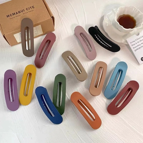 Pinzas Para El Cabello Mate Grandes Ovaladas Huecas Geométricas Pasador Estilo Coreano Elegantes Horquillas Antideslizantes