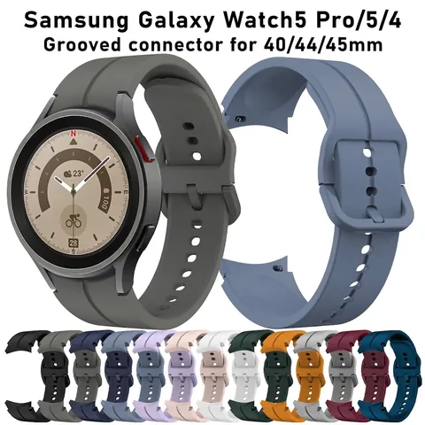Correa De Silicona Deportiva Para Galaxy Watch 5 Pro 4 3 Repuesto Flexible Transpirable Con Hebilla De Pasador