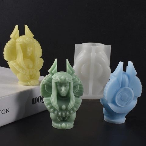 Siliconen Mal 3D Buste Egyptische Koningin En Godin Van Justitie Voor DIY Geurkaarsen Maken Hars Gieten Gips Ornament