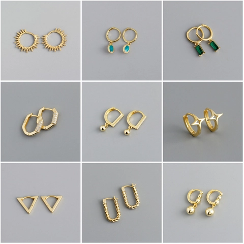 Niche Trend Copper Rhinestone Hoop Earrings For Women Geometric High-end Star Moon Butterfly Temperament Ear Jewelry