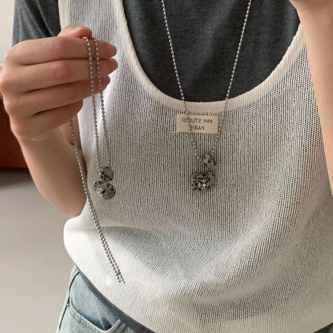 Vintage Edelstahl Kreuz Herz Anhänger Halskette Mit Tigerauge Dalmatiner Stein Retro Kugelketten Schmuck Für Frauen