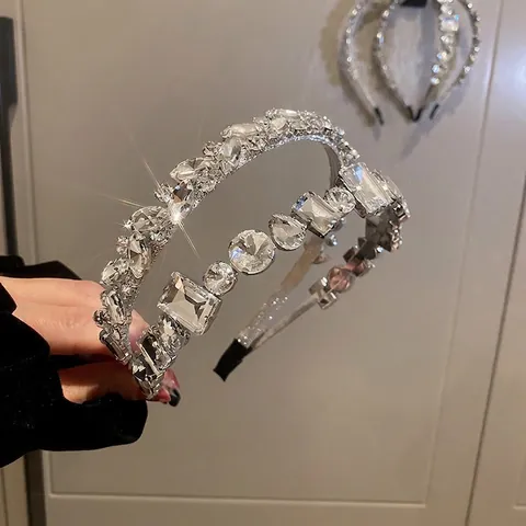 Sparkling Rhinestone Headband Crystal Hair Band Alloy Elegant Headwear For Women Wedding Party Luxury Accessory