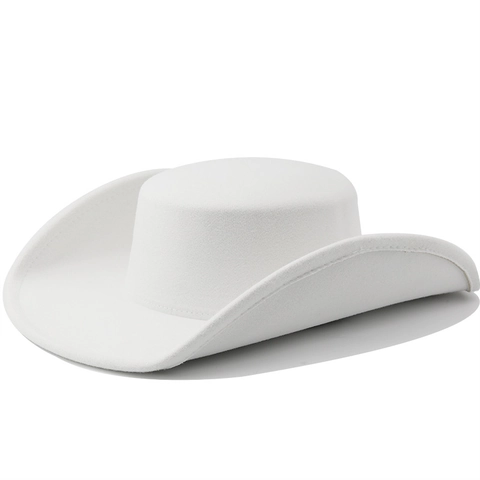 Flat Top Fedora Hat Wide Brim Polyester Felt Boater Cap With Curled Edge British Style Elegant Retro Sunshade For Women