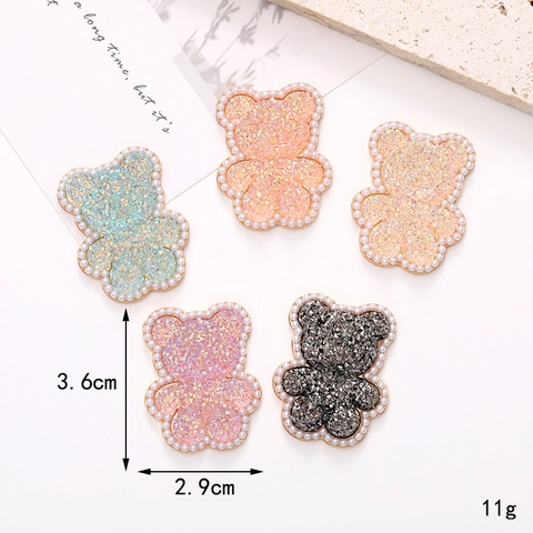 Funkelnde Bär Schmuck Anhänger DIY Zubehör Mit Legierung Strass Und Imitation Künstliche Perle Süßes Tier Design Handwerk