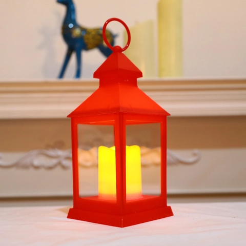 Retro LED Kerzenlaterne Kunststoff Batteriebetrieben Warmes Licht Weihnachten Ramadan Hochzeit Desktop Deko Hängelampe