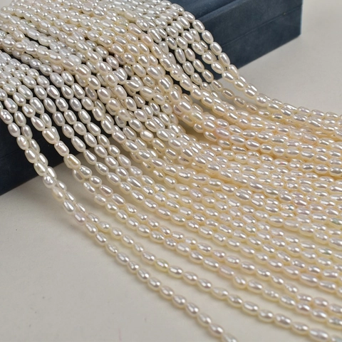 Natural Freshwater Pearl Beads Rice Shape High Luster Oval Loose Spacer Beads For Jewelry Making DIY Handcraft