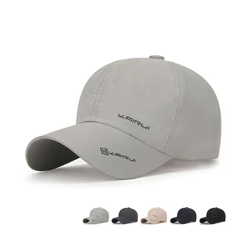 Sneldrogende Honkbalpet Ademend Polyester Zonbescherming Outdoor Sport Verstelbare Gebogen Rand Voor Heren En Dames