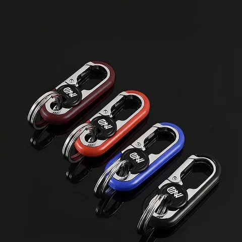 Llavero De Negocios De Aleación De Zinc Soporte Para Llaves De Coche Con Anillos Y Clip De Mosquetón De Resorte Estilo Elegante Simple