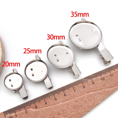 Vassoio Base Per Spilla Rotonda Con Clip A Coccodrillo Doppio Uso Metallo Argentato Materiale Per Gioielli DIY