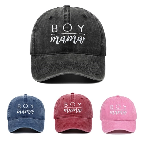 Καπέλο Μπέιζμπολ Πλυμένο Βαμβάκι Κέντημα Boy Mama Vintage Ρυθμιζόμενο Καπέλο Ήλιου Casual Υπαίθριο Για Γυναίκες