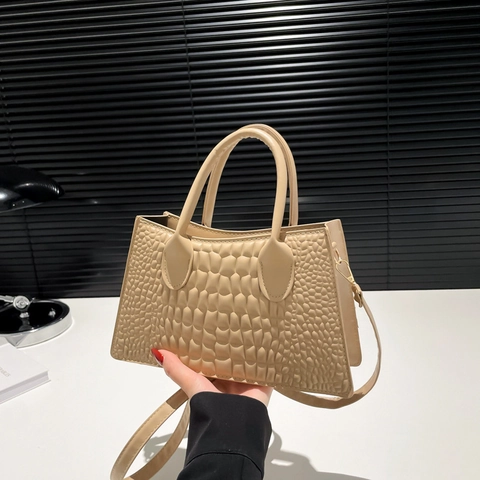 Fashion Women Handbag Crocodile Pattern PU Leather Top Handle Crossbody Shoulder Bag Minimalist Casual Elegant Purse