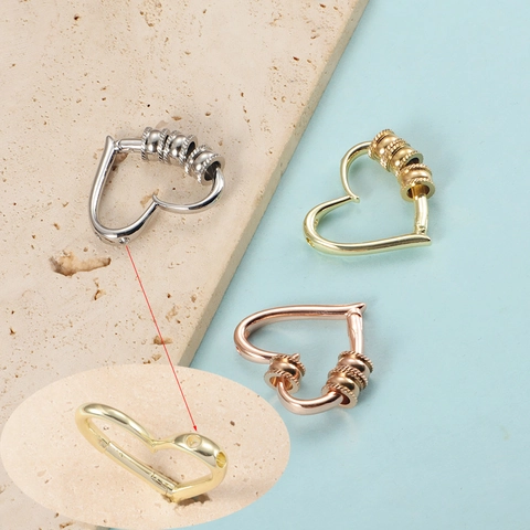 Connettore Per Gioielli A Forma Di Cuore Cavo Con Perle In Acciaio Inossidabile Ottone Per Collana Bracciale DIY