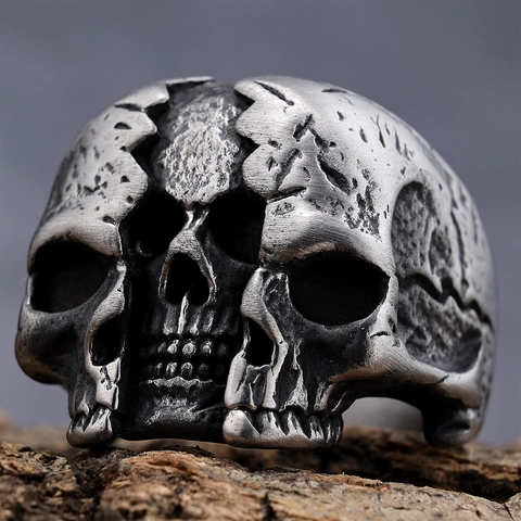 Skull Ring Stainless Steel Retro Gothic Biker Style Punk Vintage Jewelry For Men