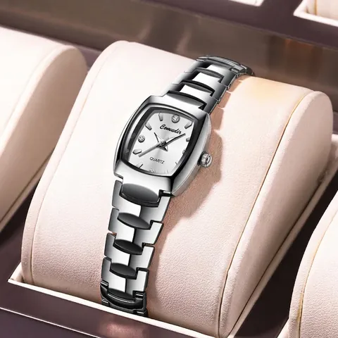 Γυναικείο Ρολόι Quartz Τετράγωνο Καντράν Tonneau Λουράκι Από Κράμα Στρας Φωτεινό Αδιάβροχο Κομψό Πολυτελές Ρολόι Χειρός