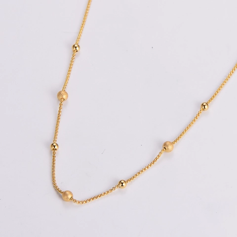 Minimalistische Edelstahl Goldene Perlenkette Für Damen Matte Polierte Metallkugel Elegante Schlüsselbeinkette Täglicher Party Schmuck Geschenk