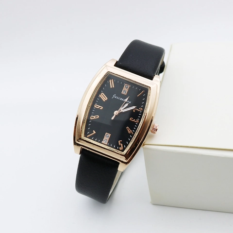 Vintage Square Women Quartz Watch Alloy Case PU Leather Strap Rhinestone Elegant Casual Analog Wristwatch
