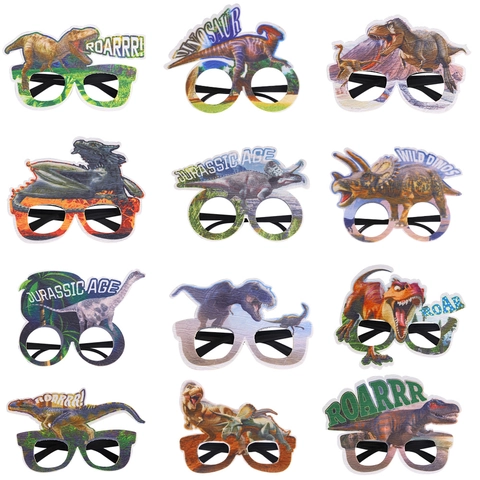 Occhiali da Festa di Compleanno per Bambini a Tema Dinosauro Montature per Occhiali in Plastica Cartoon Tyrannosaurus