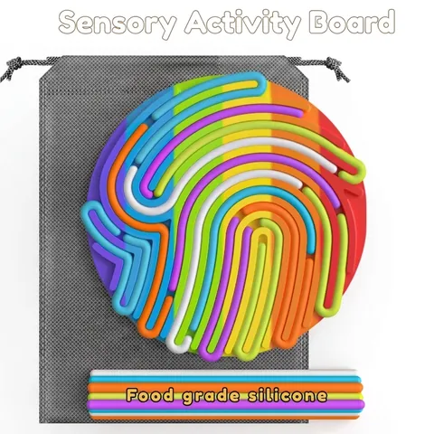 Tavola Sensoriale Attività Silicone Labirinto Impronte Digitali Sollievo Stress Giocattolo Montessori Educazione Precoce Per Bambini