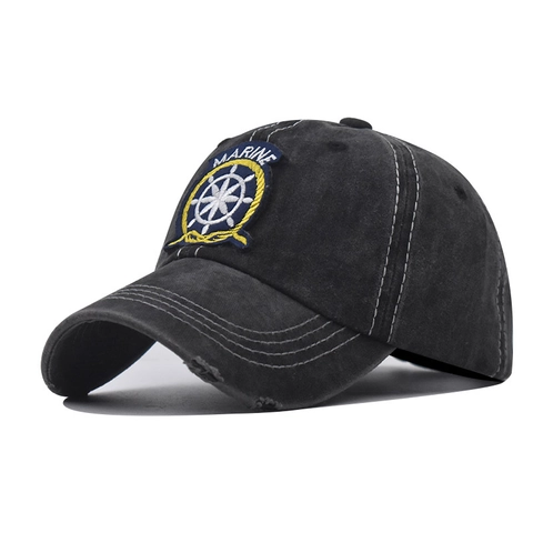 Berretto Da Baseball In Cotone Lavato Retro Con Ricamo Marino Stile Nautico Regolabile Cappello Da Sole Unisex