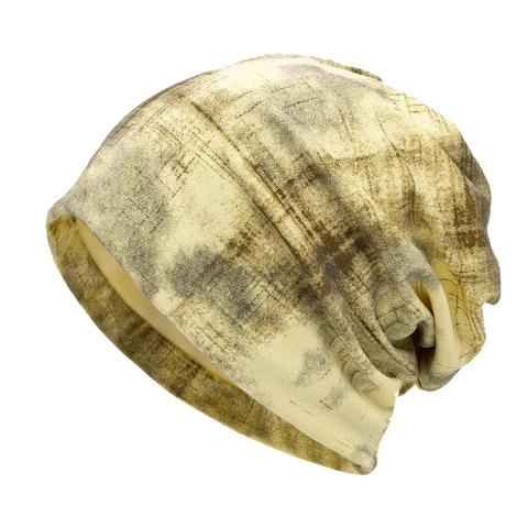 Bonnet Beanie Slouchy Vintage Tie Dye Distressed Polyester Tricot Double Face Portable Skull Cap Pour Femmes