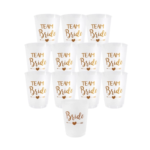 Πλαστικά Ποτήρια Bachelorette Party Bride Tribe Team Bride Ροζ Χρυσό Γράμματα Ποτήρια Για Γαμήλιο Πάρτι