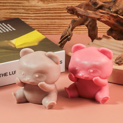 Süße 3D Panda Silikonform Für DIY Duftkerzen Und Gipsornamente Handgemachtes Bastelwerkzeug Sitzender Bär
