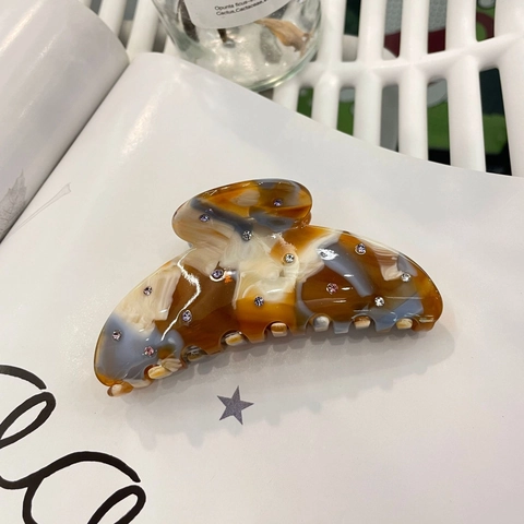 Molletta Per Capelli Acetato Di Cellulosa Strass Motivo Marmo Tenuta Forte Accessori Eleganti Per Donne