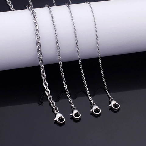 Collana A Catena In Acciaio Inossidabile Lucidato Per Uomo E Donna Gioielli Minimalisti In Acciaio Al Titanio Chiusura Moschettone