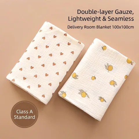 Baby Swaddle Blanket Soft Muslin Cotton Double Layer Gauze Breathable Absorbent Newborn Bath Towel Wrap