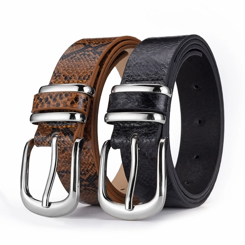 Damen Vintage Schlangenmuster Taillengürtel PU Leder Legierung Nadelschnalle Hepburn Stil Elegantes Modeaccessoire