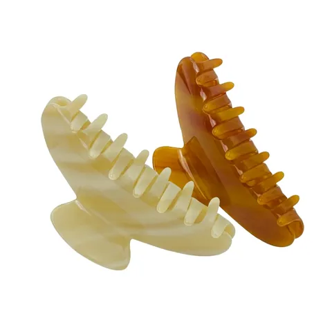 Elegant French Acetate Hair Claw Clip Marble Tortoiseshell Pattern Large Shark Jaw Clip For Women Daily Styling Accessory