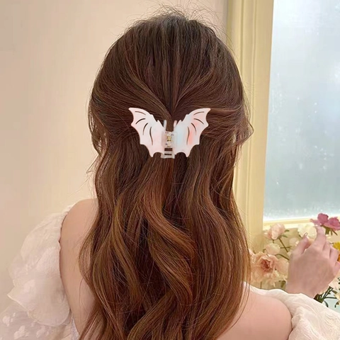 Bat Hair Claw Clip Acetate Acrylic Shark Hairpin Halloween Gothic Party Headwear Accessory For Women Girls