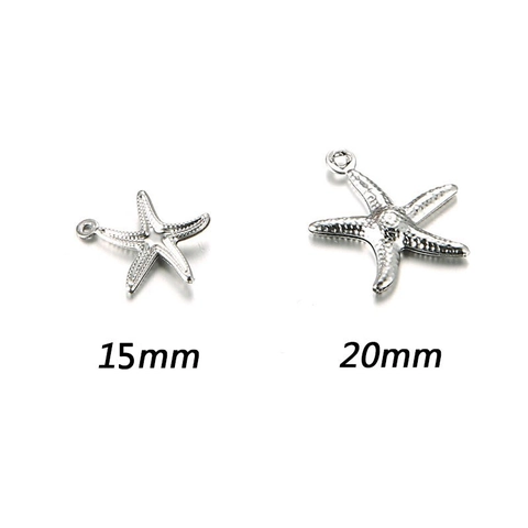 Hohl Seestern Anhänger Edelstahl Meerestier Charms Für DIY Schmuckherstellung Bastelbedarf Ozean Stil Zubehör