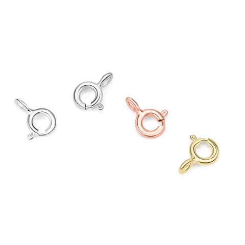S925 Sterling Silber Rund Federringverschluss Verbinder Für DIY Halskette Armband Kette Schmuckherstellung Zubehör