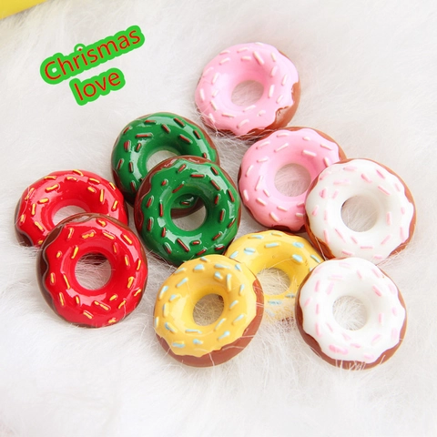 Christmas Miniature Resin Charms Donut Wreath Snowman DIY Jewelry Making For Phone Case Decoration Scrapbooking Festive Novelty