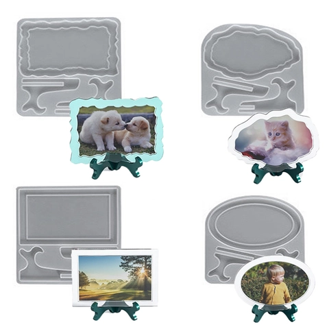 Stampo In Silicone Per Cornice Foto DIY Strumenti Di Fusione In Resina Epossidica Per Supporto Da Tavolo